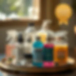 A collection of gentle jewelry cleaners showcasing various bottles and formulas