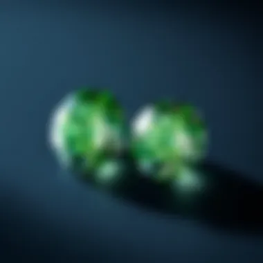 Comparison of color variations in green diamonds