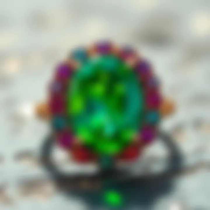Colorful gemstone ring showcasing unique craftsmanship