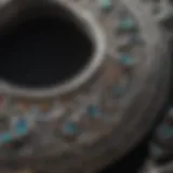 Close-up of intricate alloy jewelry with unique patterns