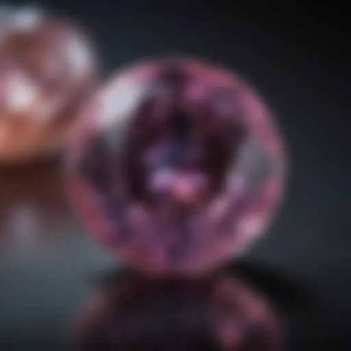 Close-up of an authentic alexandrite showing its color-changing properties