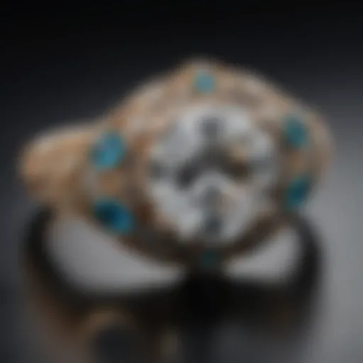 A beautifully crafted vintage engagement ring showcasing intricate detailing and unique gemstone