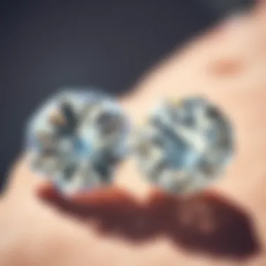 Comparison of man-made and natural diamonds side by side
