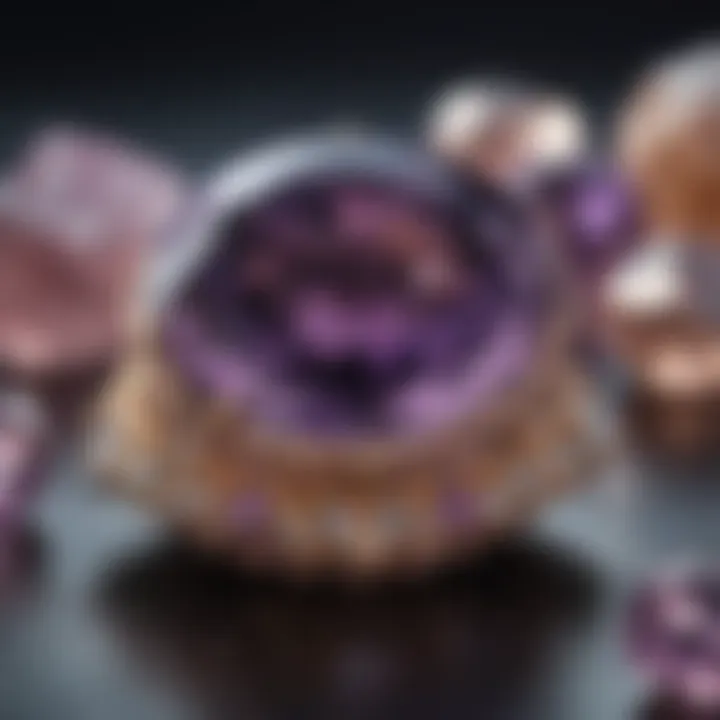 A close-up of a sparkling amethyst, February's birthstone