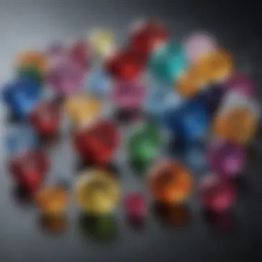 Dazzling Birthstone Collection by Month A vibrant collection of birthstones for each month displayed in an elegant arrangement