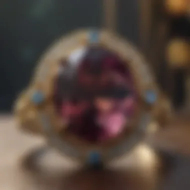 Exquisite Birthstone Jewelry A close-up shot of a beautiful piece of jewelry featuring a birthstone