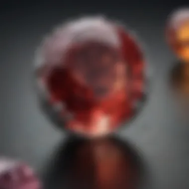 A close-up view of a specific birthstone showcasing its unique properties