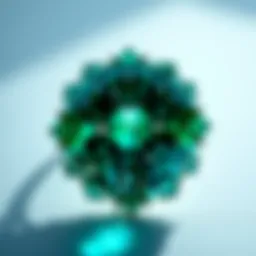Vibrant blue green emerald showcasing its unique hue