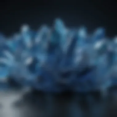Serene Display of Blue Crystals and Their Metaphysical Properties A serene display of blue crystals representing their metaphysical properties