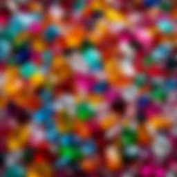 An array of colorful bulk gemstones displayed elegantly.