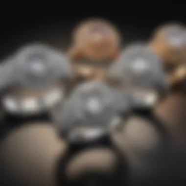 Artistic display of various Canadian diamond engagement ring designs