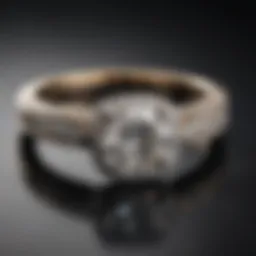 Glistening Canadian diamond engagement ring on a reflective surface