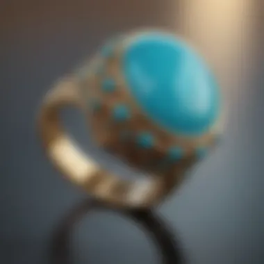 Stunning turquoise ring with intricate design