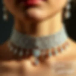 Elegant real diamond choker with intricate design
