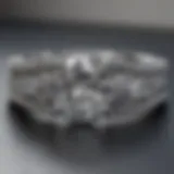 Close-up of platinum engagement ring showcasing its lustrous finish