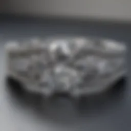 Close-up of platinum engagement ring showcasing its lustrous finish