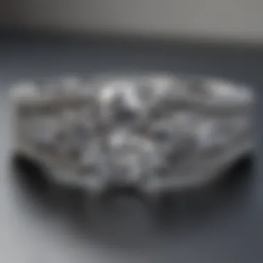Close-up of platinum engagement ring showcasing its lustrous finish
