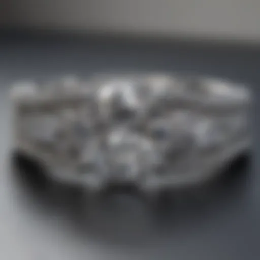Close-up of platinum engagement ring showcasing its lustrous finish