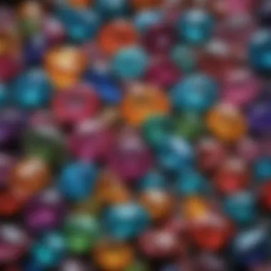 Color Spectrum of Faintly Fluorescent Gemstones Chart illustrating the color spectrum of gemstones with faint fluorescence