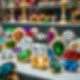 Exquisite gemstone collection on display