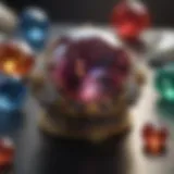 A stunning array of gemstones displayed in a live stream setting