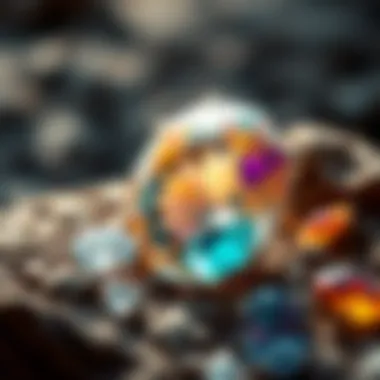 An illustration depicting the geological formation of gemstones
