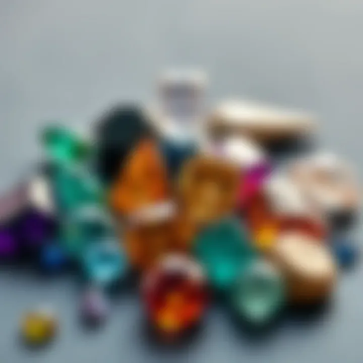 A collection of gemstones arranged according to their healing properties