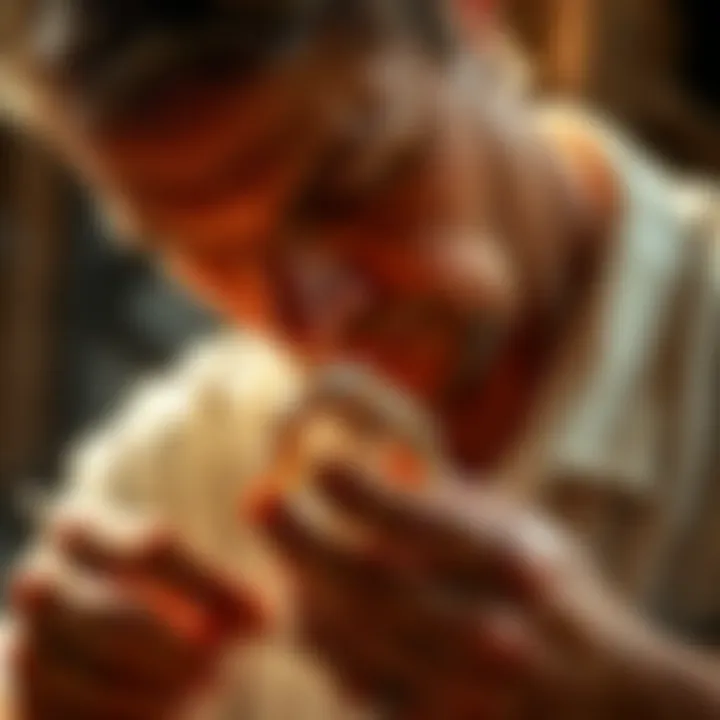 An artisan skillfully shaping gold into a stunning ring design