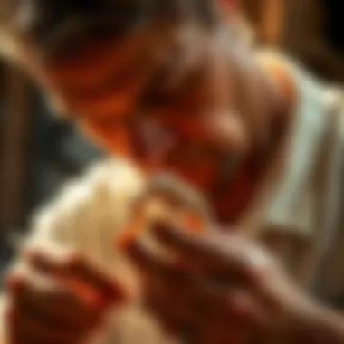 Artisan Crafting: The Art of Gold Ring Design An artisan skillfully shaping gold into a stunning ring design