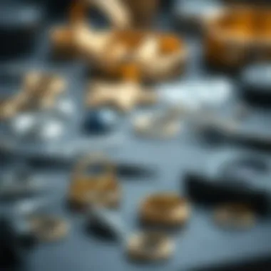 Essential Tools and Materials for Crafting Gold Rings A display of gold ring tools and materials essential for jewelry making