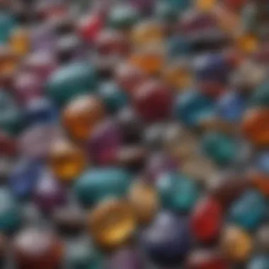 Diverse Healing Stones A collection of various healing stones displayed elegantly