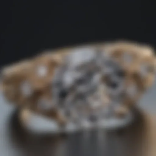 Close-up view of a 6A cubic zirconia ring showcasing its brilliance