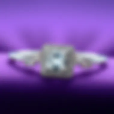 Trendy Square Engagement Ring Styles Trendy square engagement ring styles displayed on a velvet background