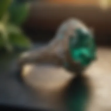 Exquisite emerald ring reflecting rich green color