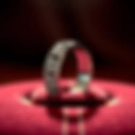 Sophisticated Wedding Band Presentation Elegant wedding band displayed against a velvet background