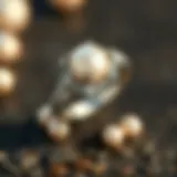 Intricate Design of Pearl Engagement Ring Set Elegant pearl engagement ring set showcasing intricate design and craftsmanship.