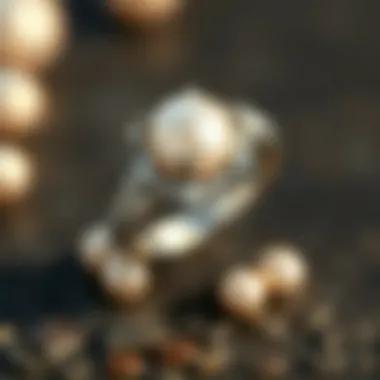 Intricate Design of Pearl Engagement Ring Set Elegant pearl engagement ring set showcasing intricate design and craftsmanship.