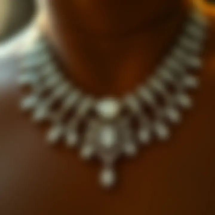 Intricate Diamond Necklace Design Close-up of intricate diamond necklace design