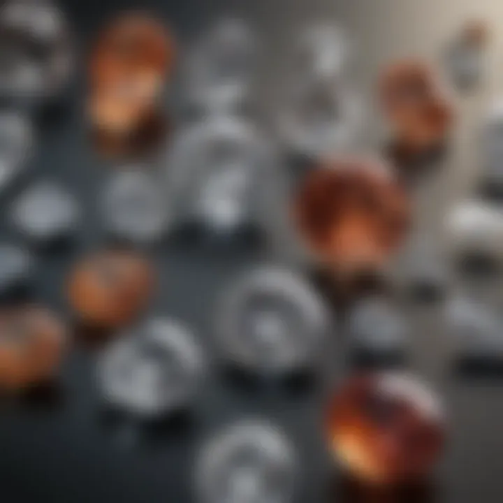 A collection of various diamond types and cuts