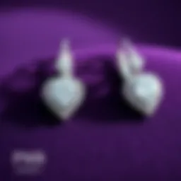 Elegant diamond earrings displayed on a velvet background