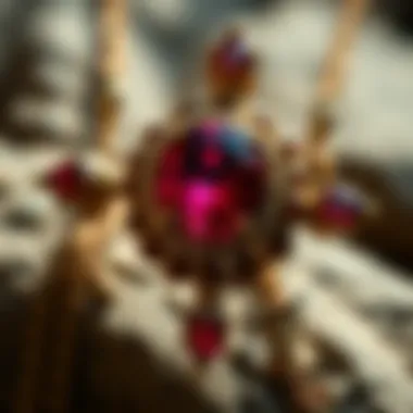 Ancient Jewelry with Red Spinel Historical artifacts featuring red spinel in ancient jewelry settings