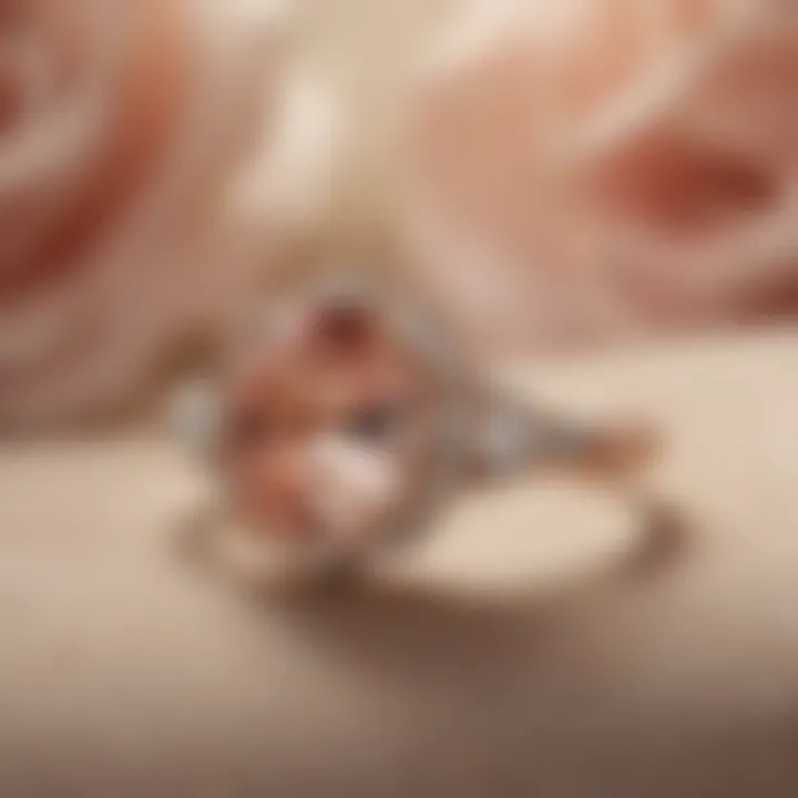 A beautifully crafted Morganite engagement ring set against a soft fabric background