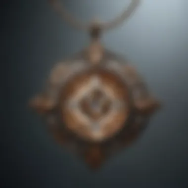 Intricate Sliced Diamond Pendant A close-up view of a stunning sliced diamond pendant showcasing intricate patterns and reflections.