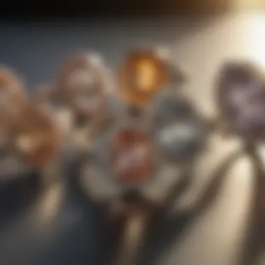 Diverse Styles of Sliced Diamond Rings An elegant display of various sliced diamond rings highlighting different styles and settings.