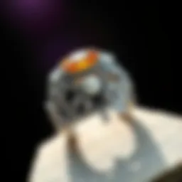 Close-up of a beautifully crafted Amazon silver ring showcasing intricate designs