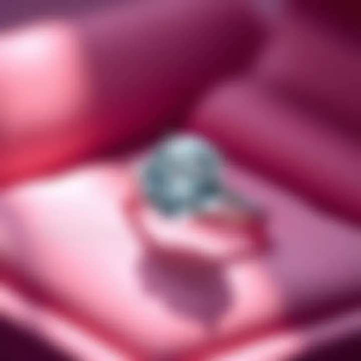 Elegant Display of a Diamond Ring Stunning eight carat diamond ring showcased on velvet