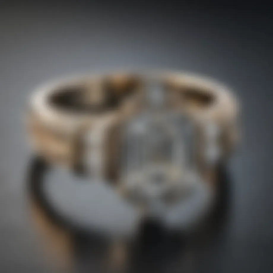 Elegant baguette diamond ring showcasing its unique cut