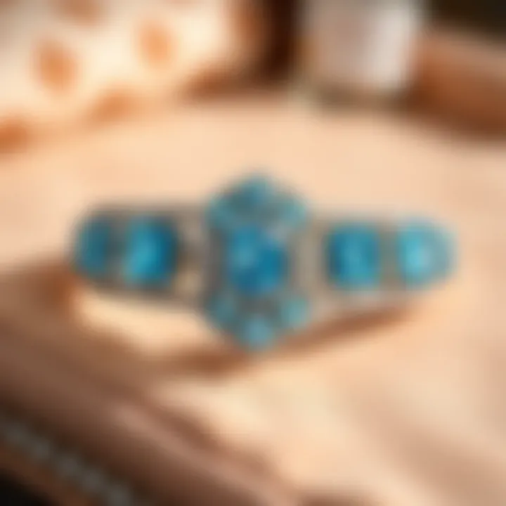 A beautifully displayed blue Nile diamond bracelet on a luxurious surface