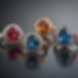 Elegant display of June birthstone rings showcasing their unique luster