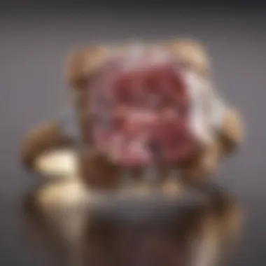 Cultural significance of pink diamond rings displayed in a traditional setting